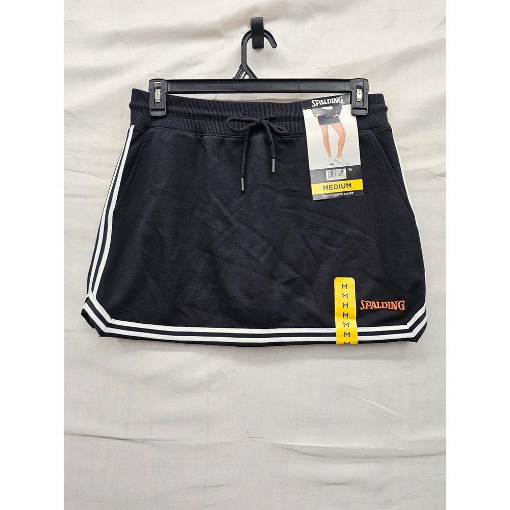 Spalding Womens Tech Fleece Skort Black Polyester Blend Athletic Size Medium